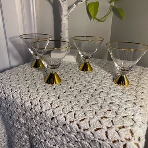 Set of 4 Gold accented Martini Glasses